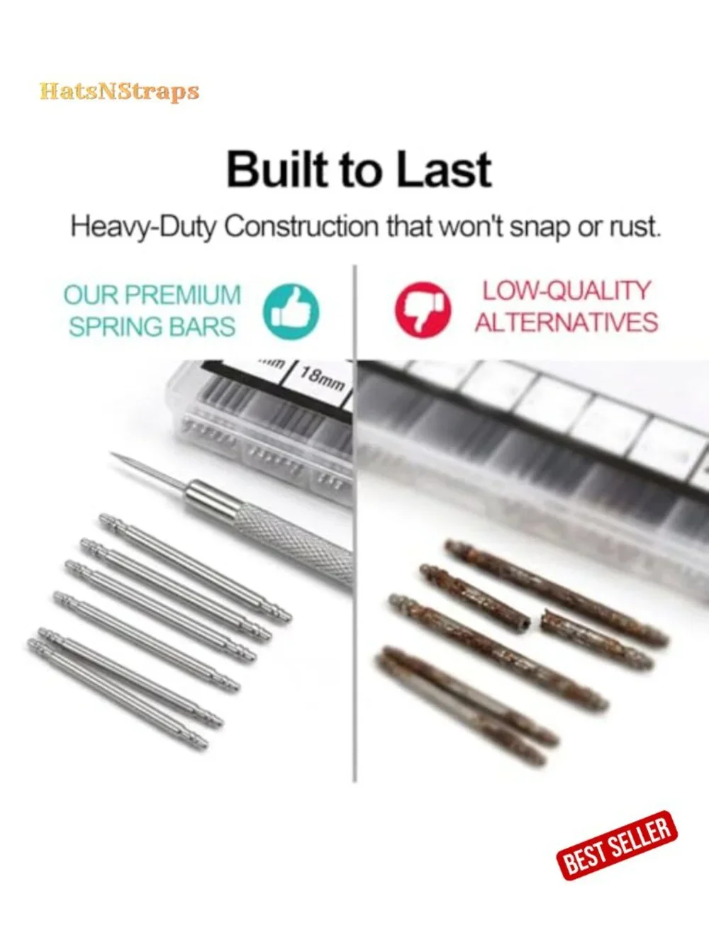 360pcs Watch Band Spring Bars 8-25mm with Remover Tool Kit for Strap Repair